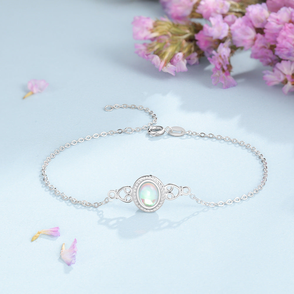 Moonstone Silver Charm Bracelet