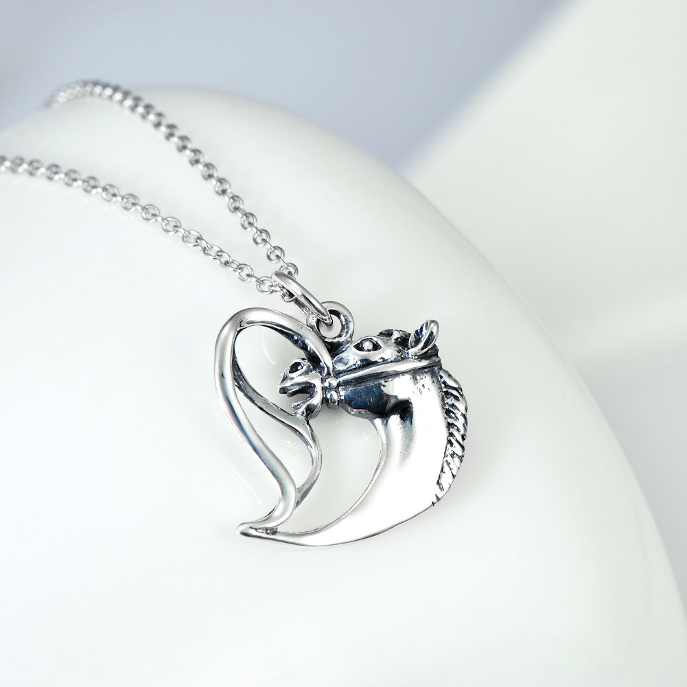 Silver Mare Spirit Charm Necklace