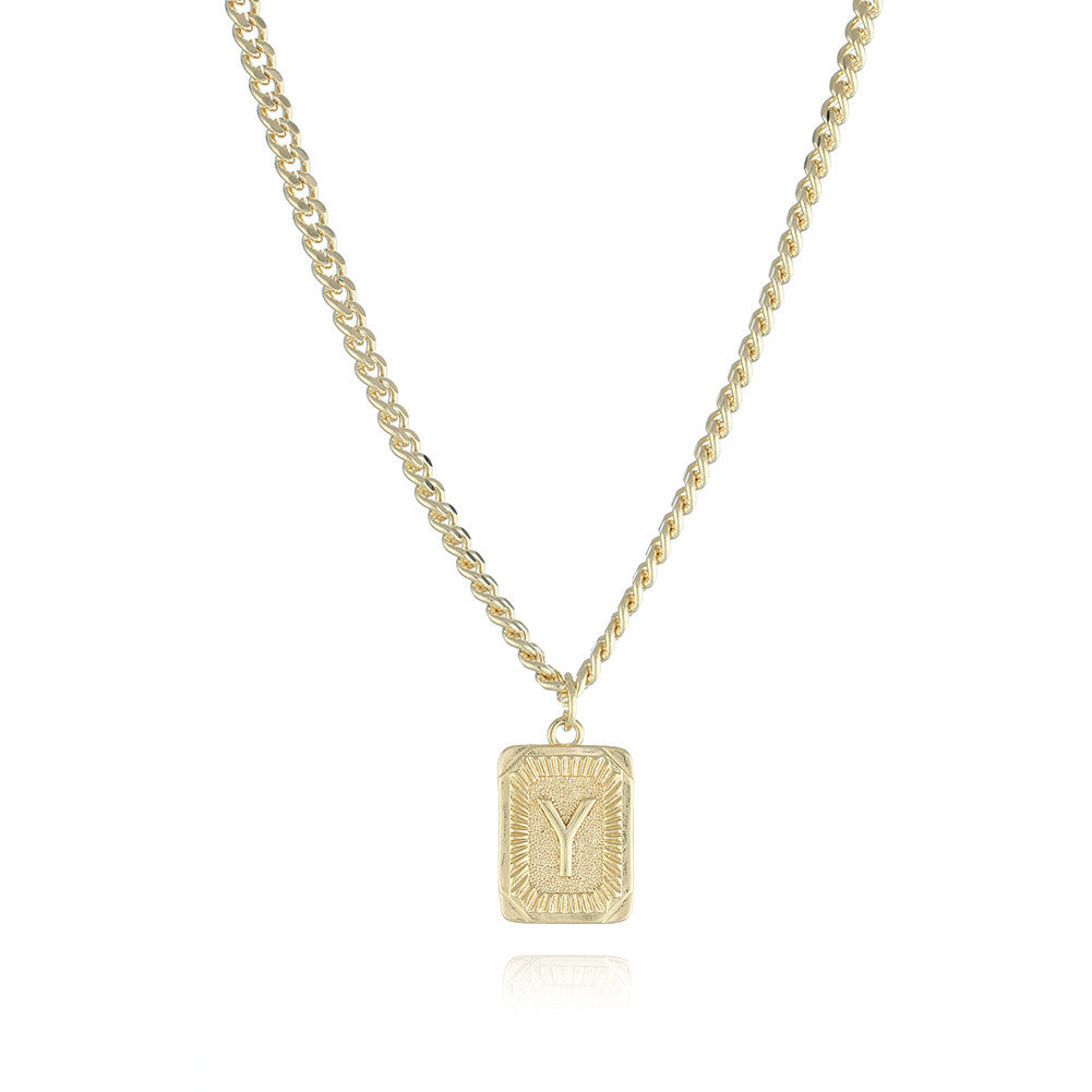 Monogrammed Gold Grace Pendant Necklace