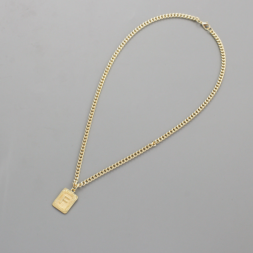 Monogrammed Gold Grace Pendant Necklace