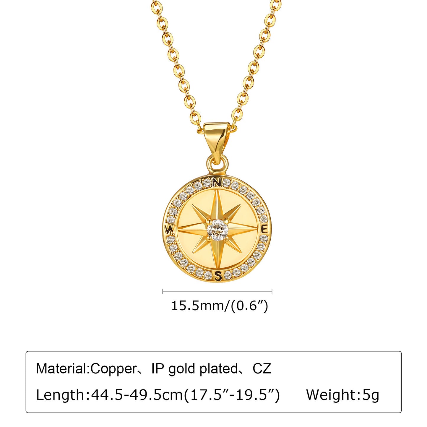 Gilded Compass Necklace