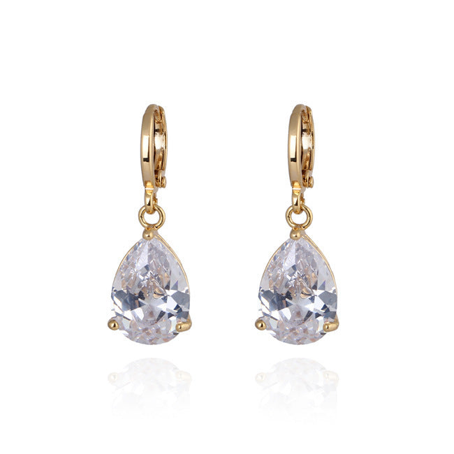 Elegant Multi-Colour Teardrop Diamond Earring