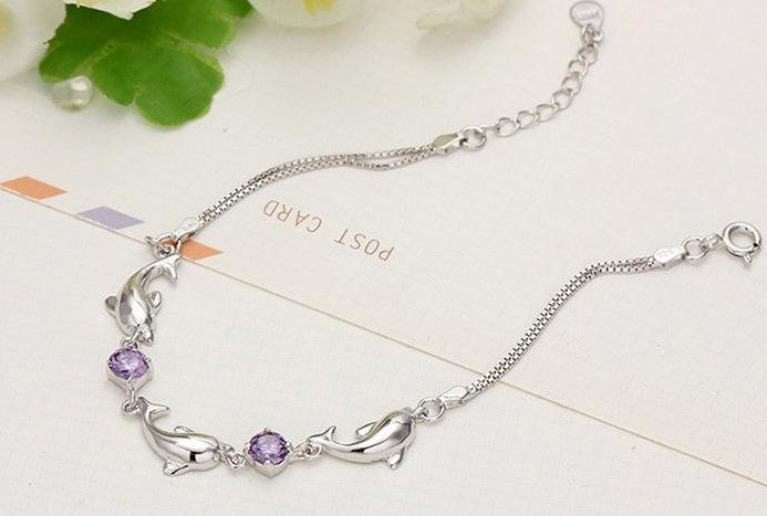 Luminous Crystal Dolphin Bracelet