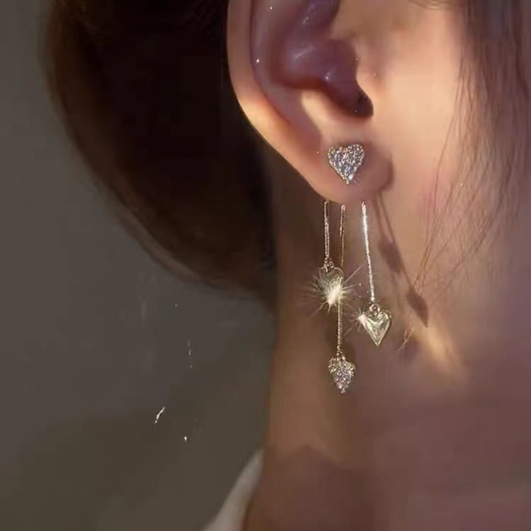 Luminous Heart Tassel Earring