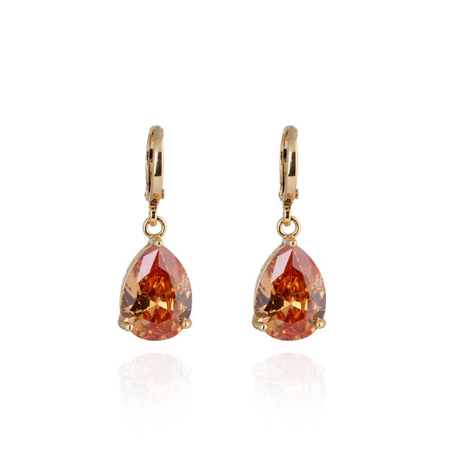 Elegant Multi-Colour Teardrop Diamond Earring