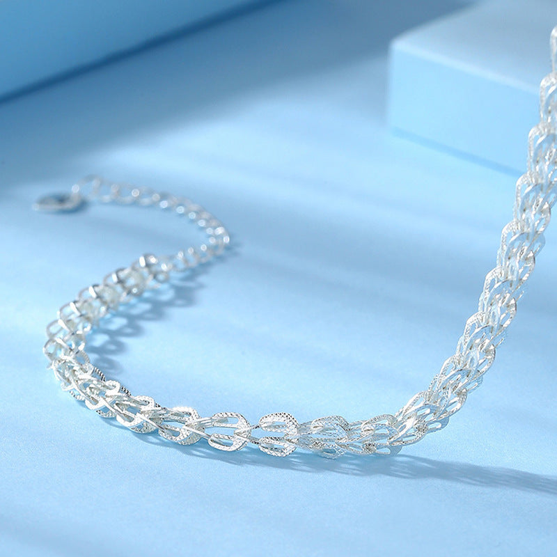 Luminous Silver Strands Bracelet