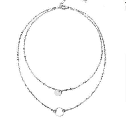 Chic Dual Disc Choker Necklace