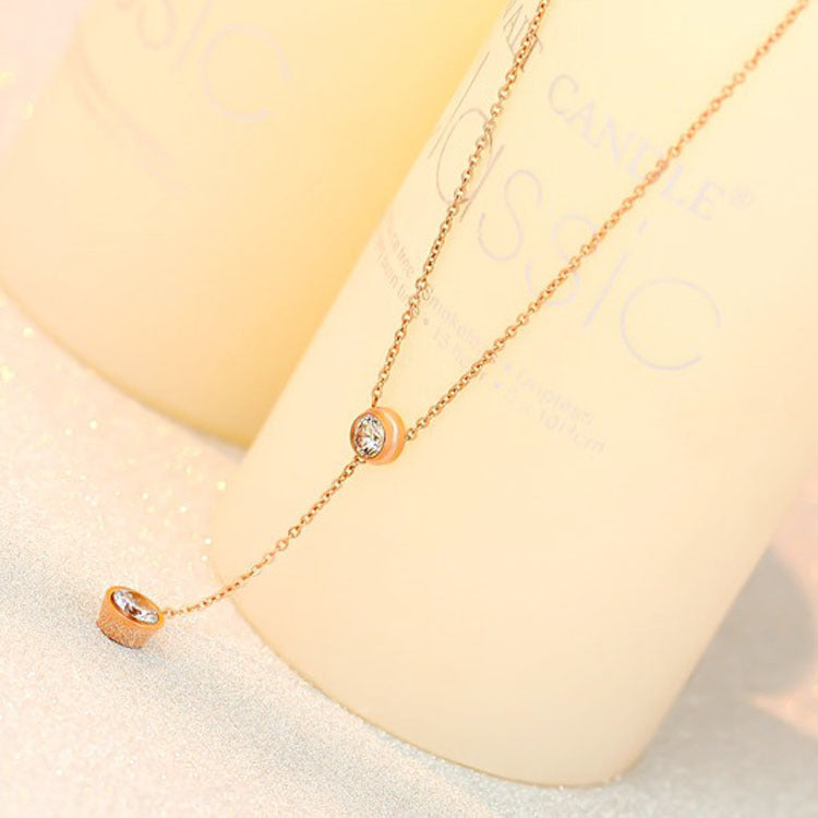 Elegant 2 Drop Dainty Necklace