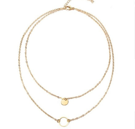 Chic Dual Disc Choker Necklace