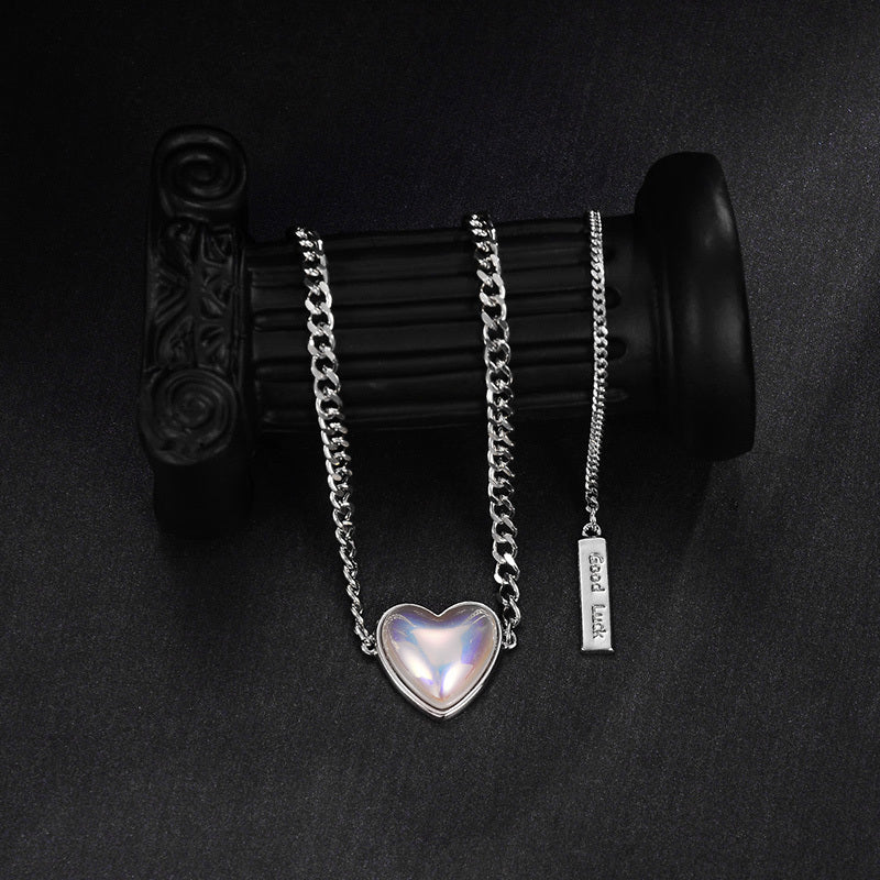 Pearled Heart Drop Necklace