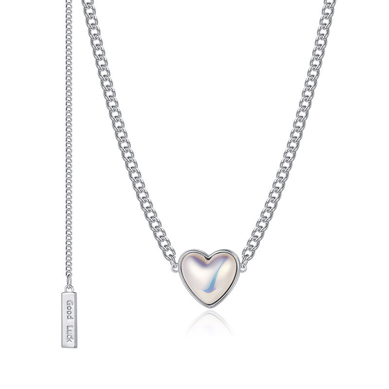 Pearled Heart Drop Necklace