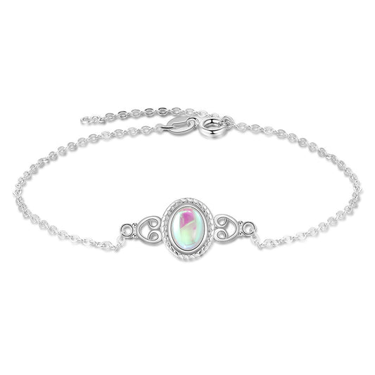 Moonstone Silver Charm Bracelet