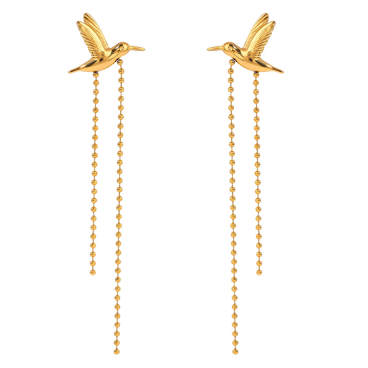 Golden Peace Dove Tassel Earrings