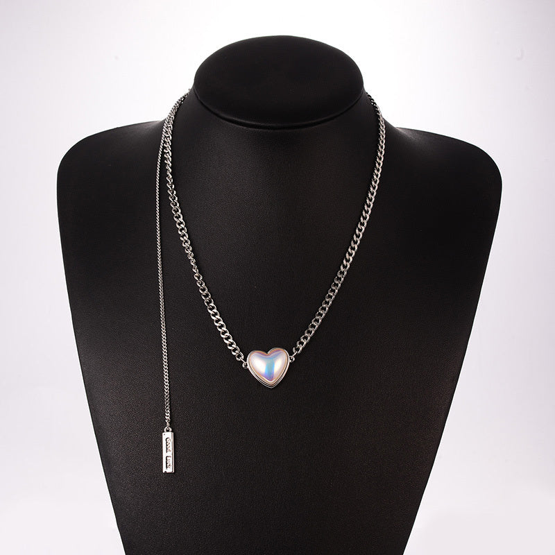 Pearled Heart Drop Necklace