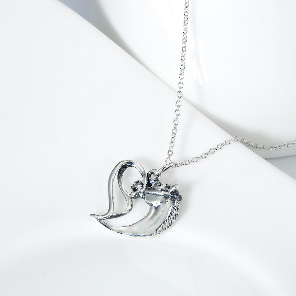 Silver Mare Spirit Charm Necklace