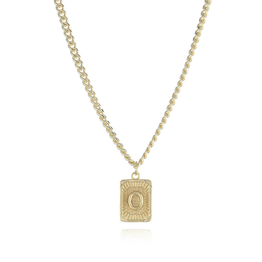 Monogrammed Gold Grace Pendant Necklace