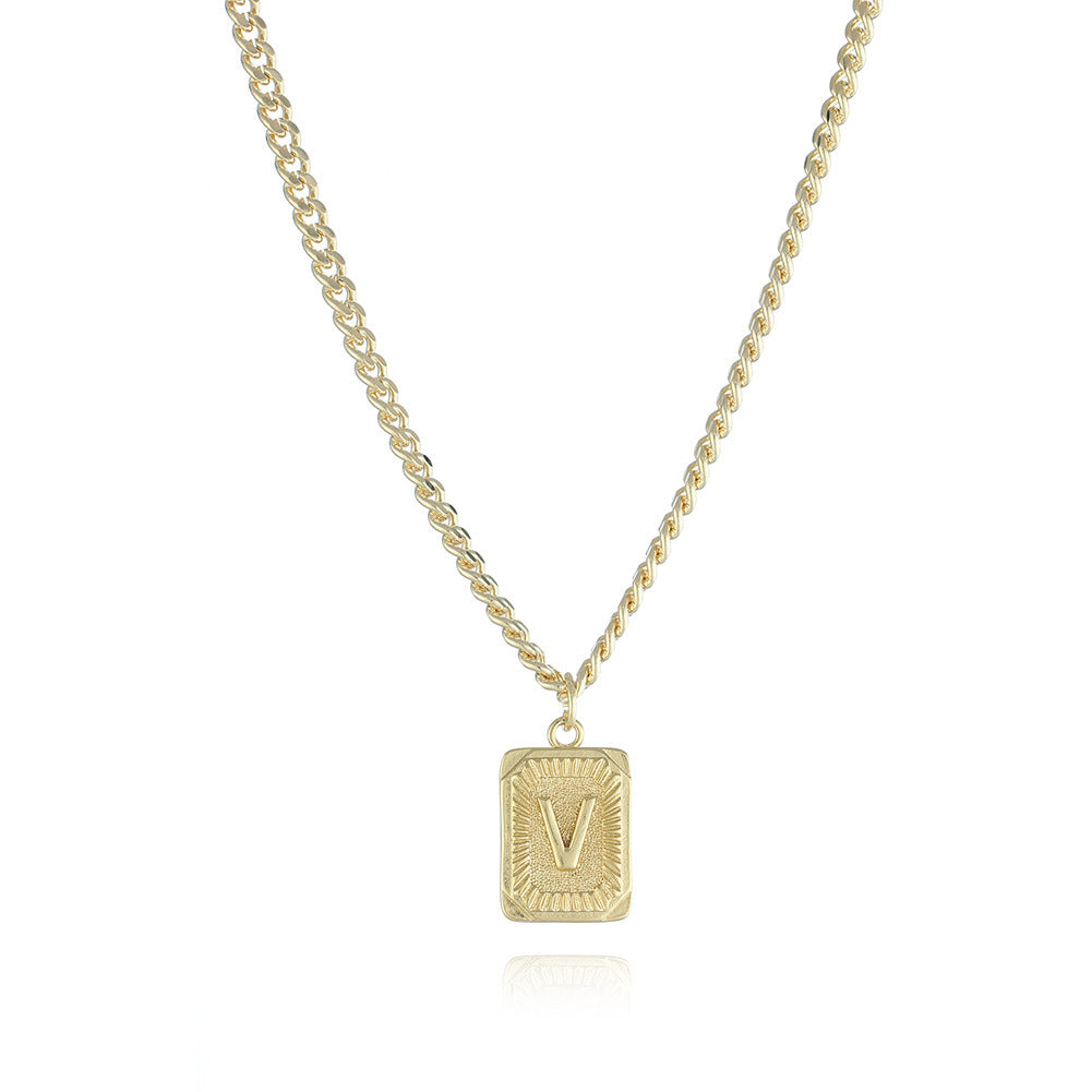 Monogrammed Gold Grace Pendant Necklace