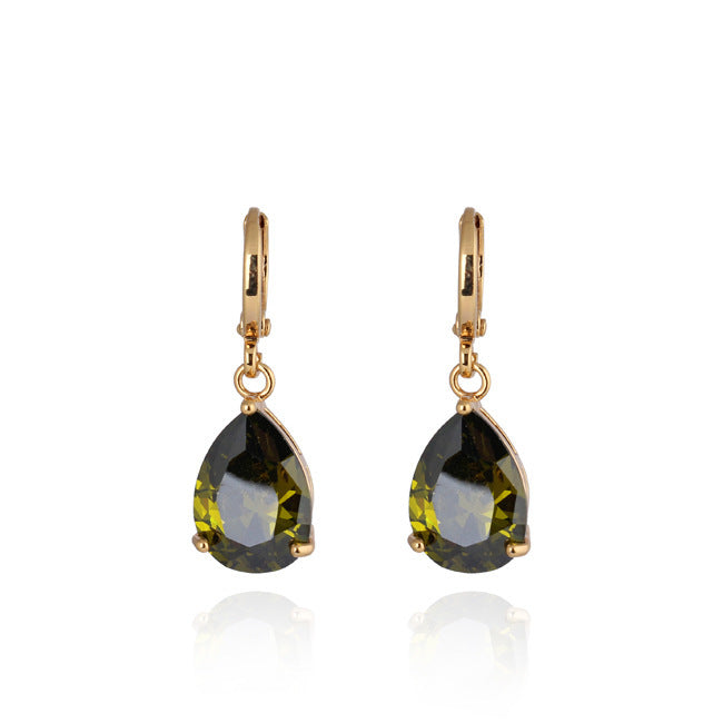 Elegant Multi-Colour Teardrop Diamond Earring