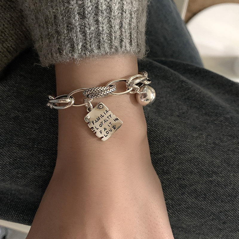 Uneven Silver Chain Bracelet