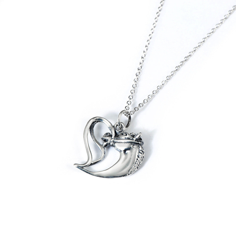 Silver Mare Spirit Charm Necklace