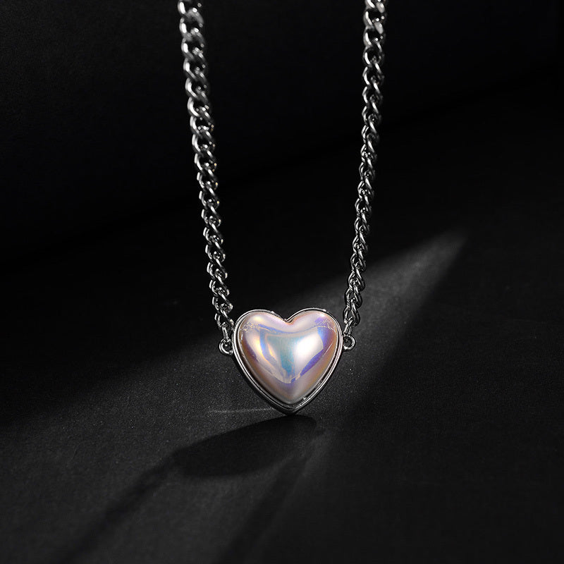 Pearled Heart Drop Necklace