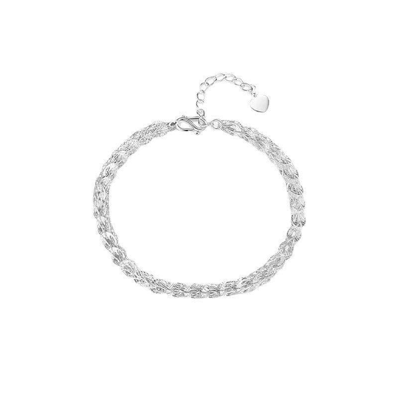 Luminous Silver Strands Bracelet