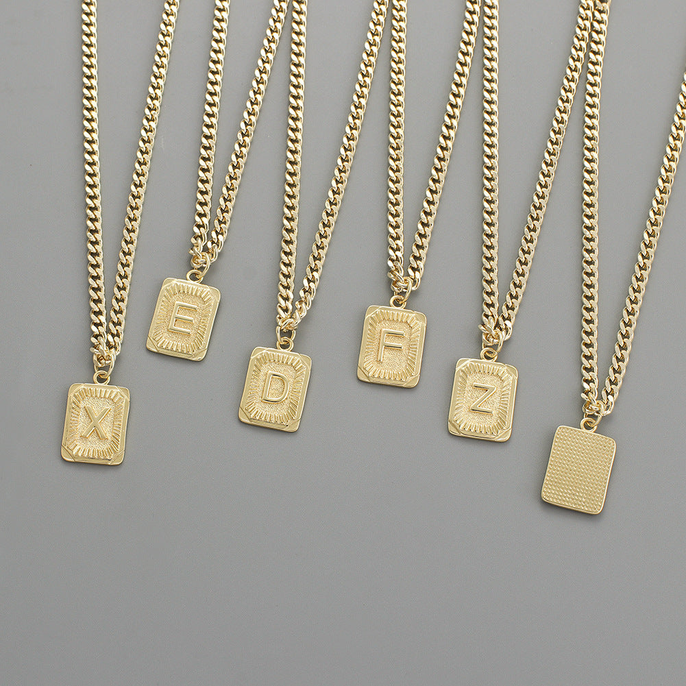 Monogrammed Gold Grace Pendant Necklace