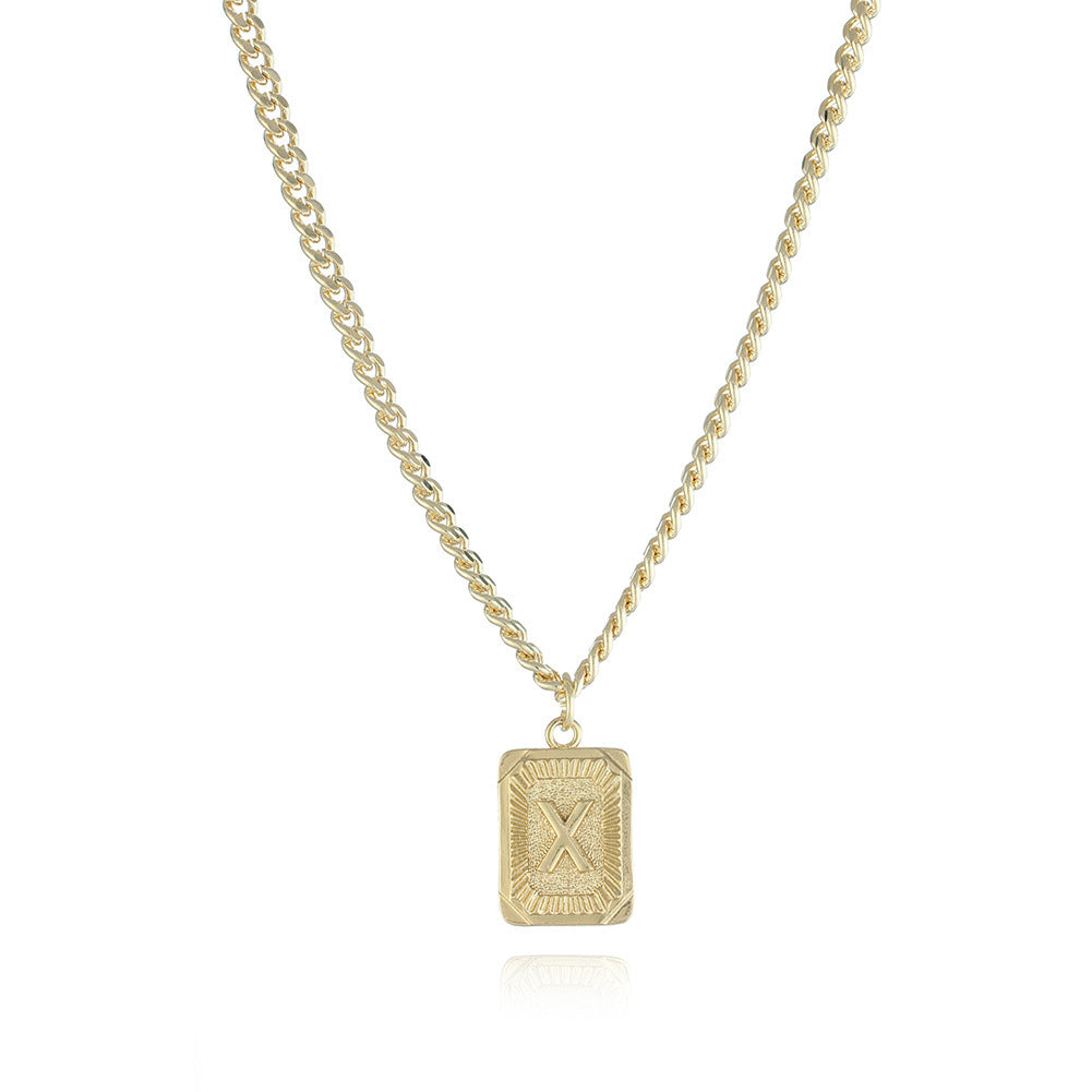 Monogrammed Gold Grace Pendant Necklace