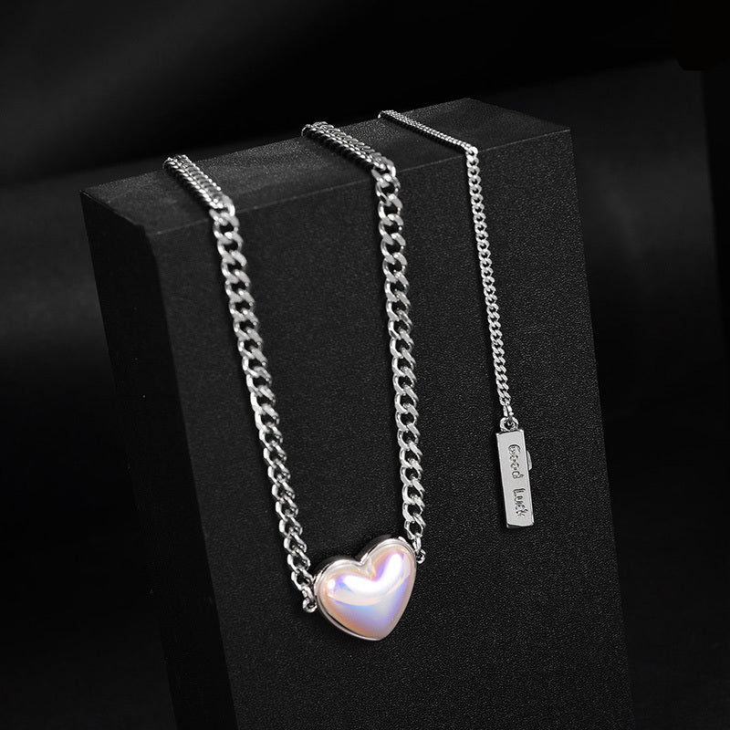 Pearled Heart Drop Necklace