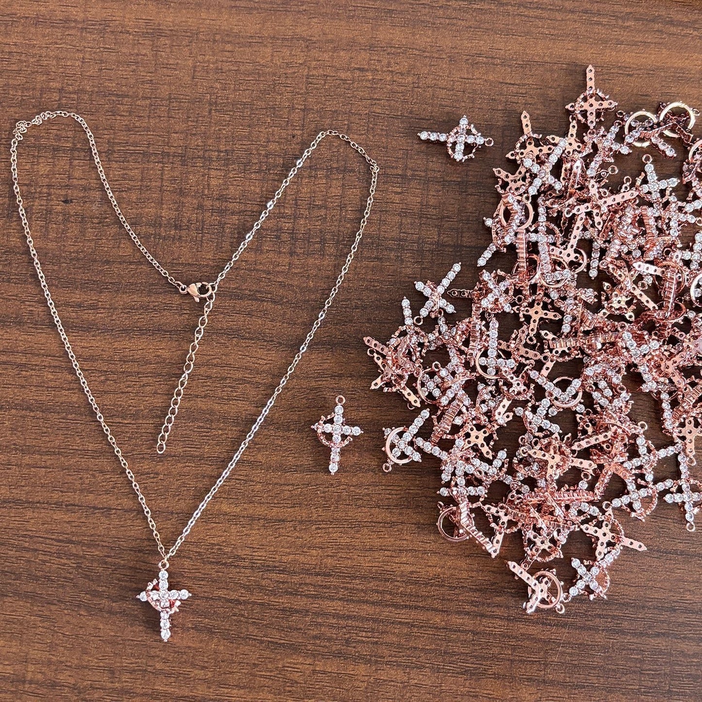 Diamond Cross Amulet Pendant Necklace