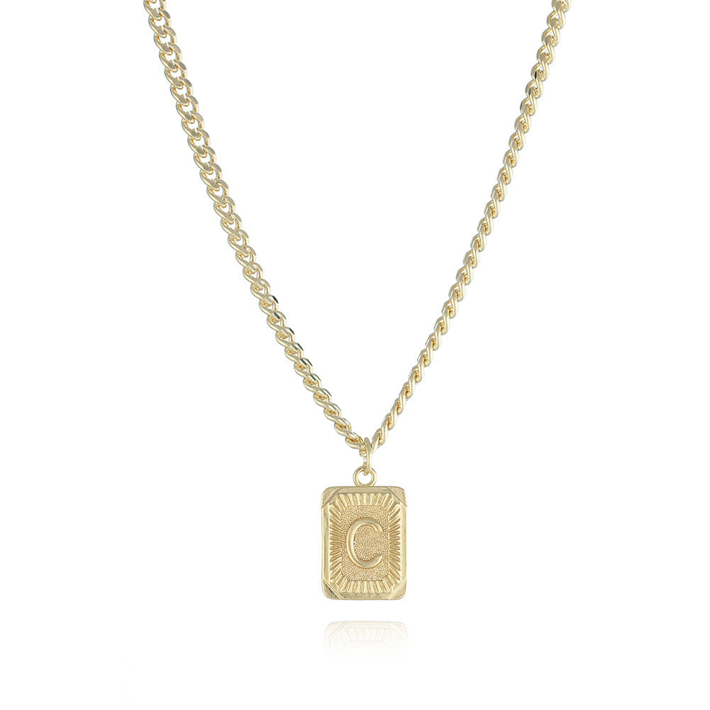 Monogrammed Gold Grace Pendant Necklace