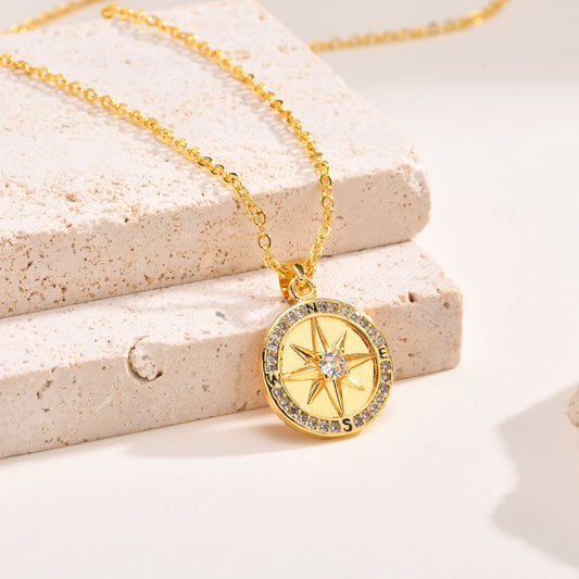 Gilded Compass Necklace