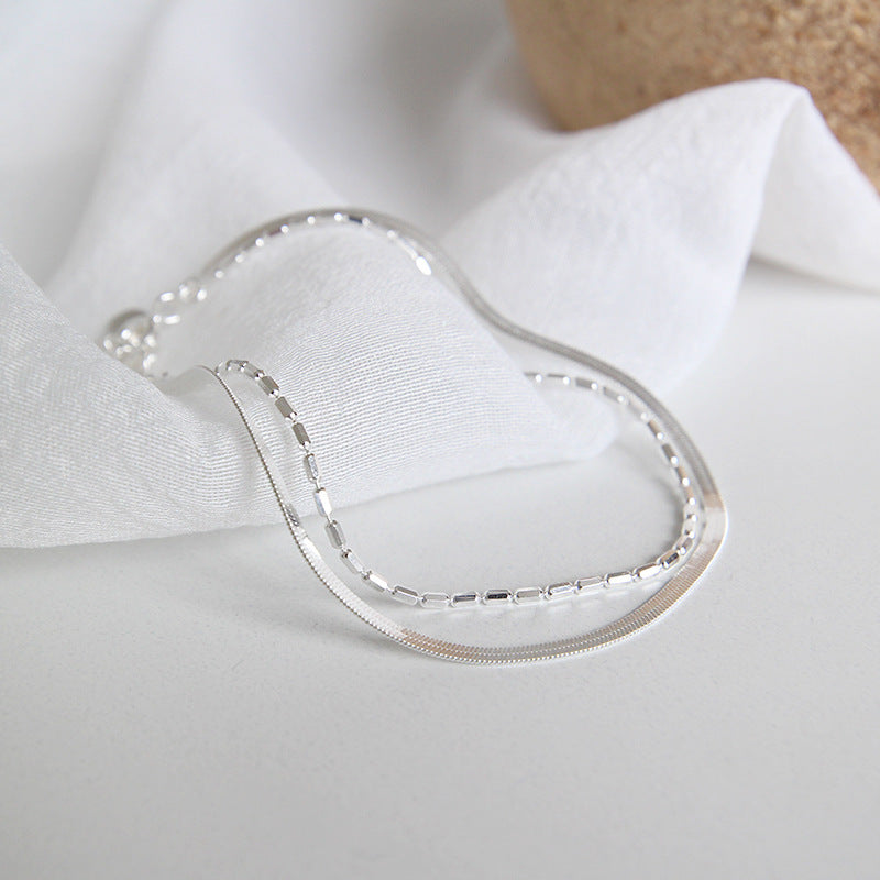 Double Layered Silver Bracelet