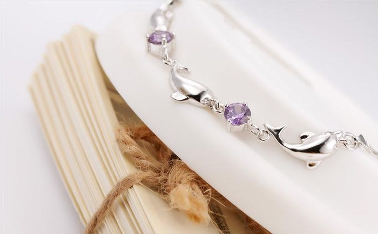 Luminous Crystal Dolphin Bracelet