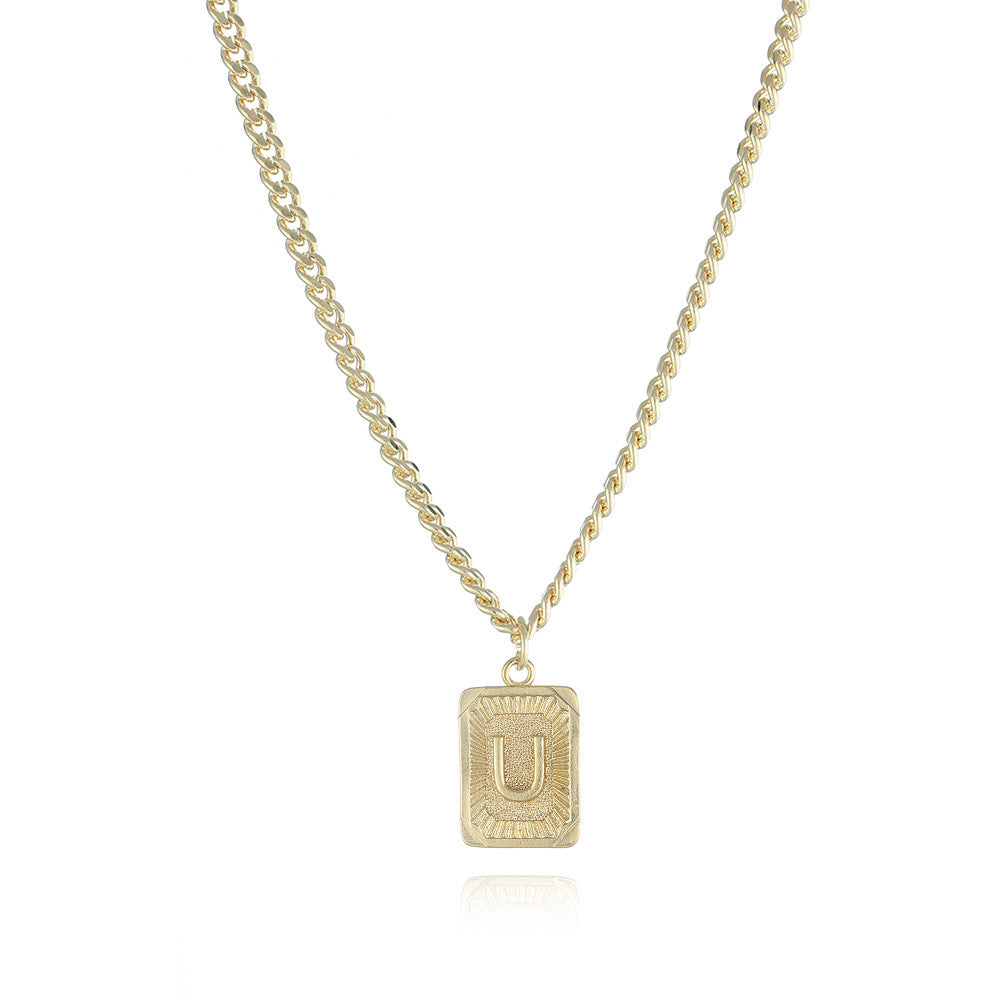 Monogrammed Gold Grace Pendant Necklace