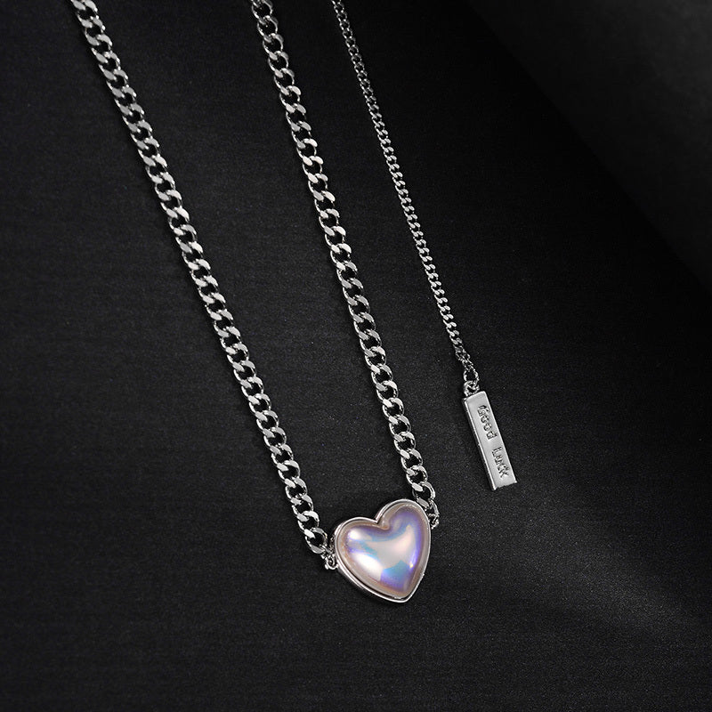 Pearled Heart Drop Necklace