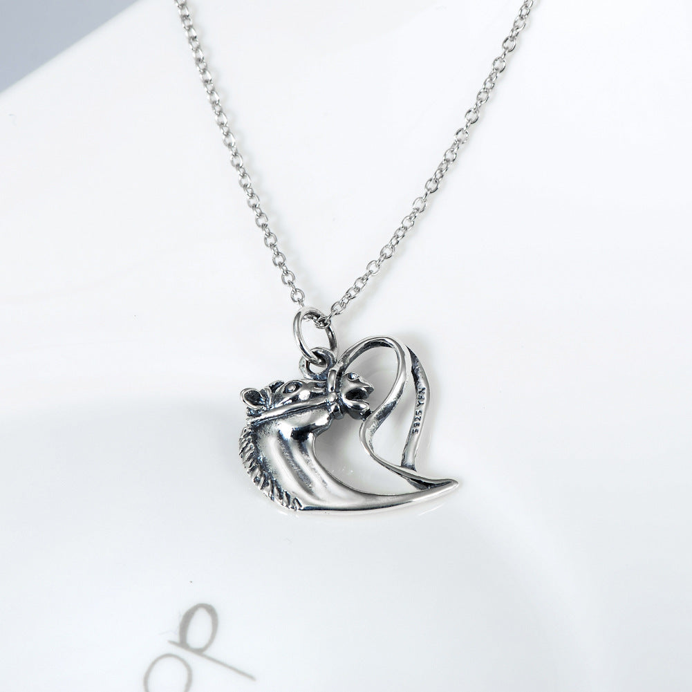 Silver Mare Spirit Charm Necklace