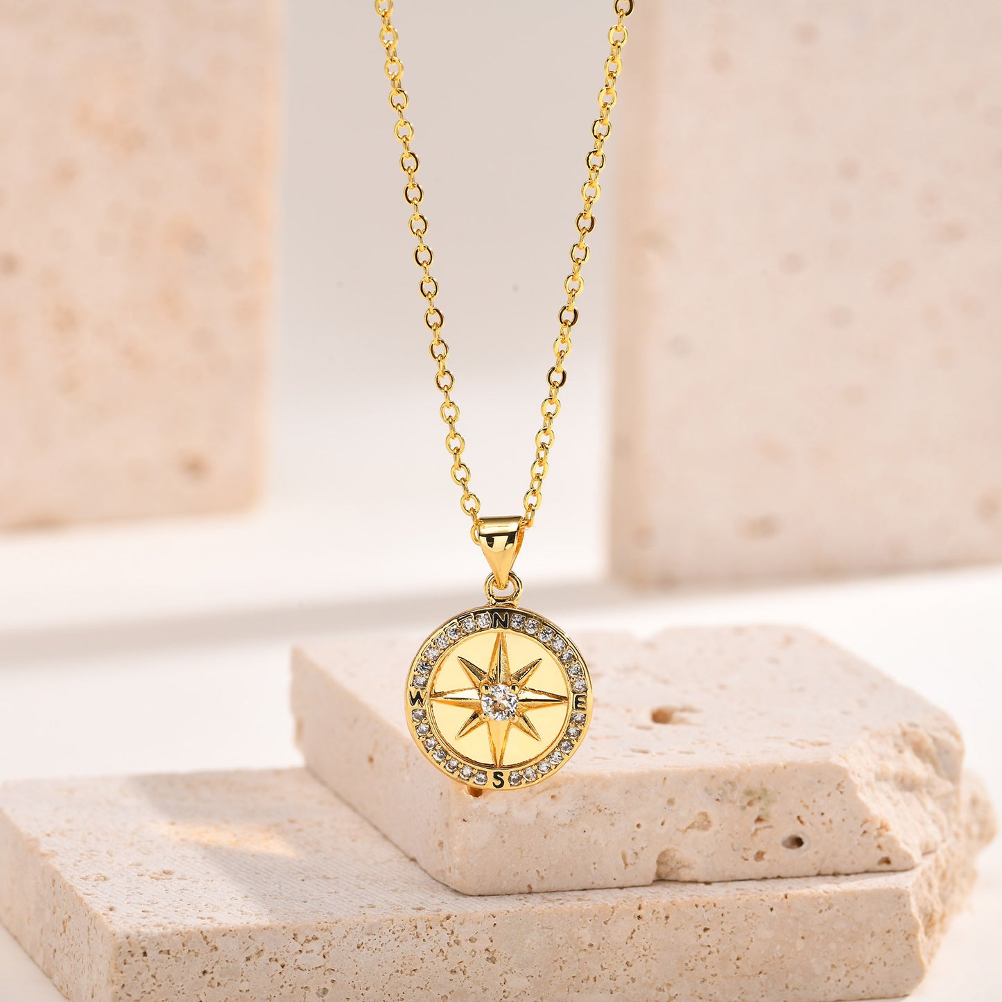 Gilded Compass Necklace