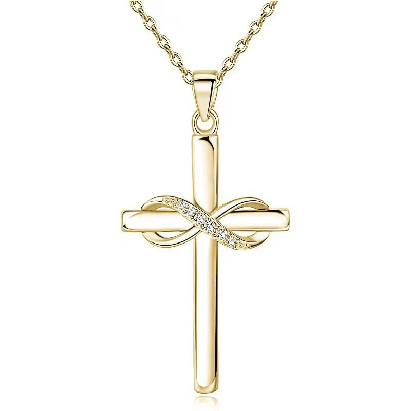 Infinity Loop on Cross Pendant Necklace