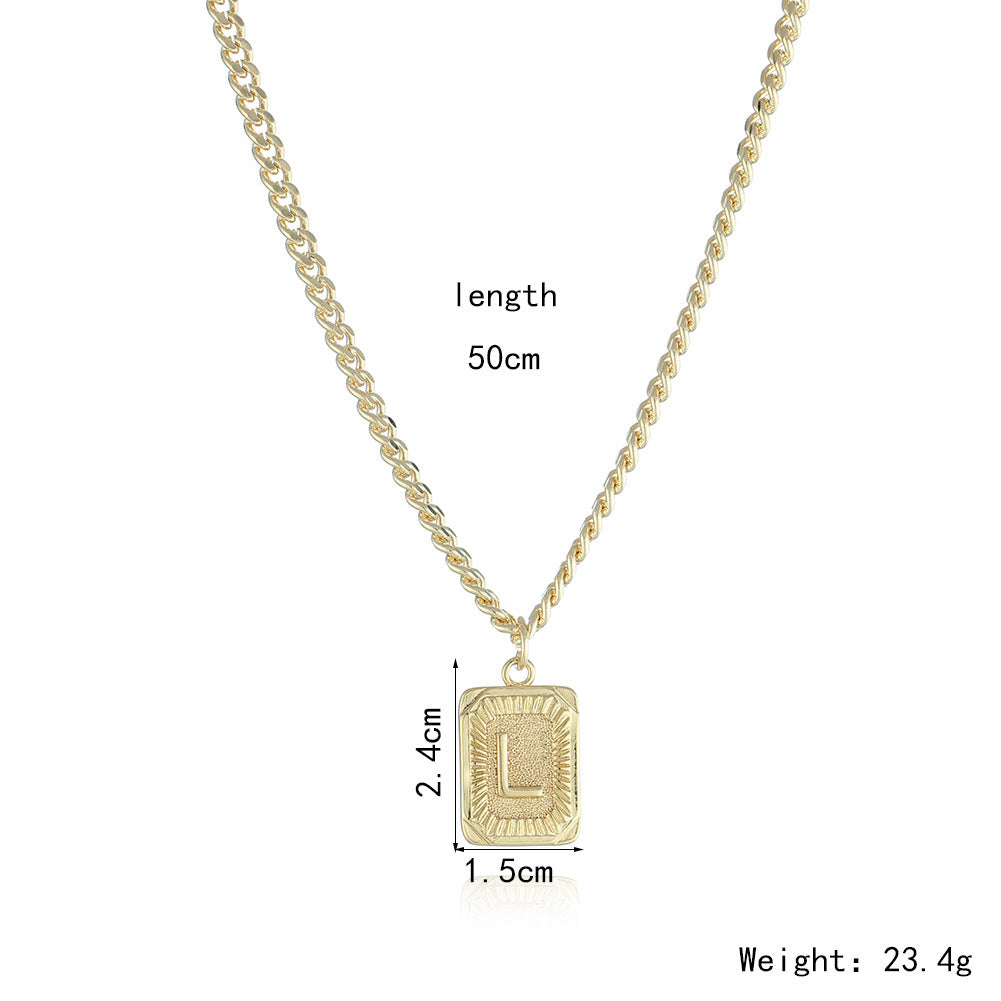 Monogrammed Gold Grace Pendant Necklace