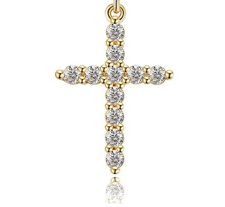 Diamond Cross Amulet Pendant Necklace