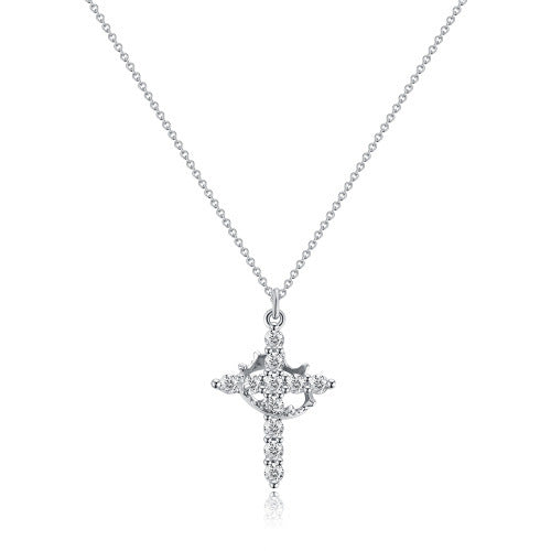 Diamond Cross Amulet Pendant Necklace