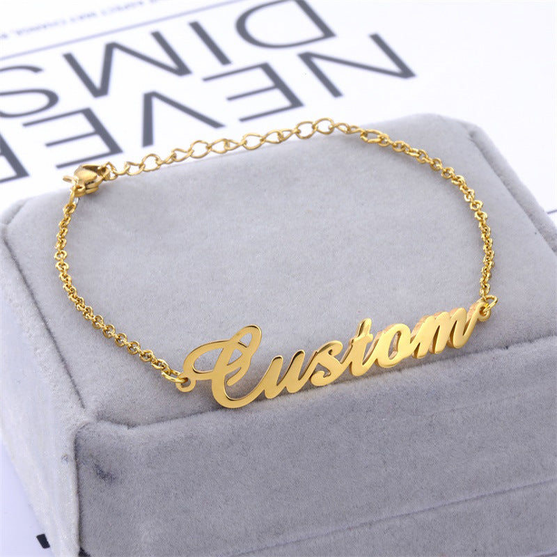 Cherished Custom Script Bracelet