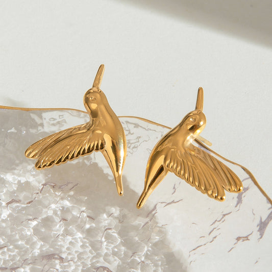 Golden Dove Stud Earring