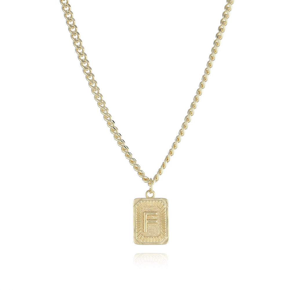 Monogrammed Gold Grace Pendant Necklace