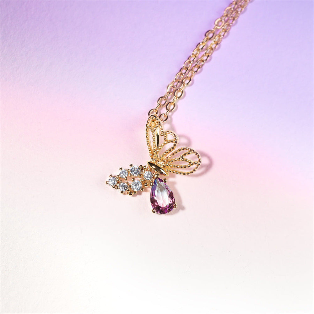 Sparkling Butterfly Grace Necklace