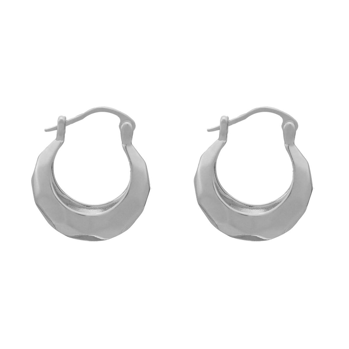 Gleaming Shaped Hoops Earring