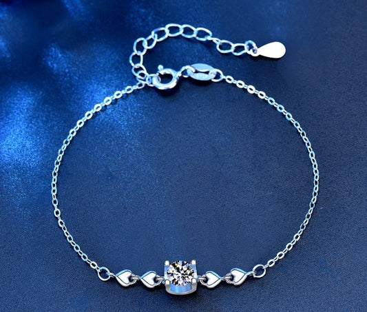 Sparkling Moissanite Diamond Love Bracelet