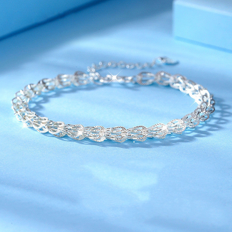 Luminous Silver Strands Bracelet