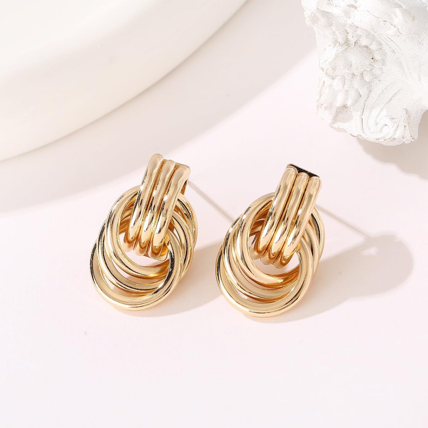 Golden Knot Stud Earring